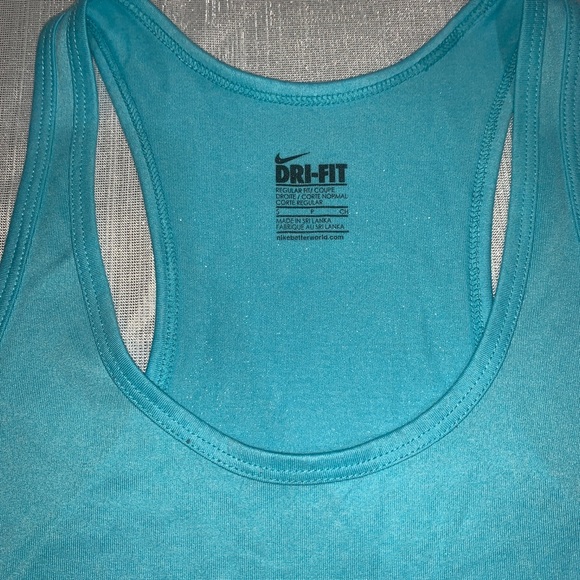 NIKE Dri-Fit Racerback Tank Top - Aqua - Picture 2 of 6